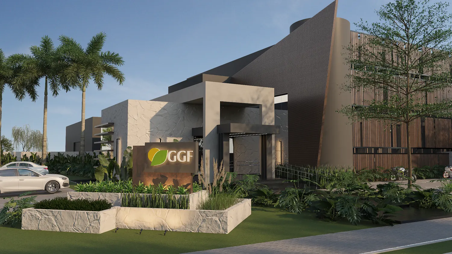 Render de sede corporativa GGF