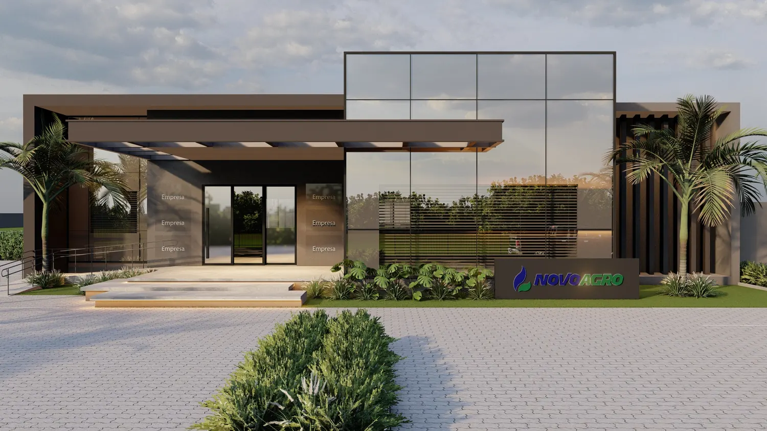 Render de fachada corporativa