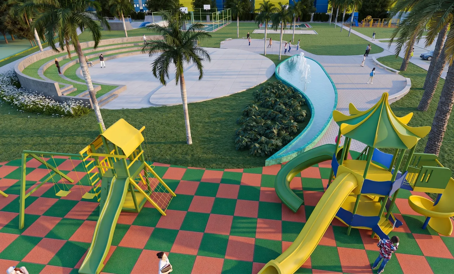 Playground com lazy river