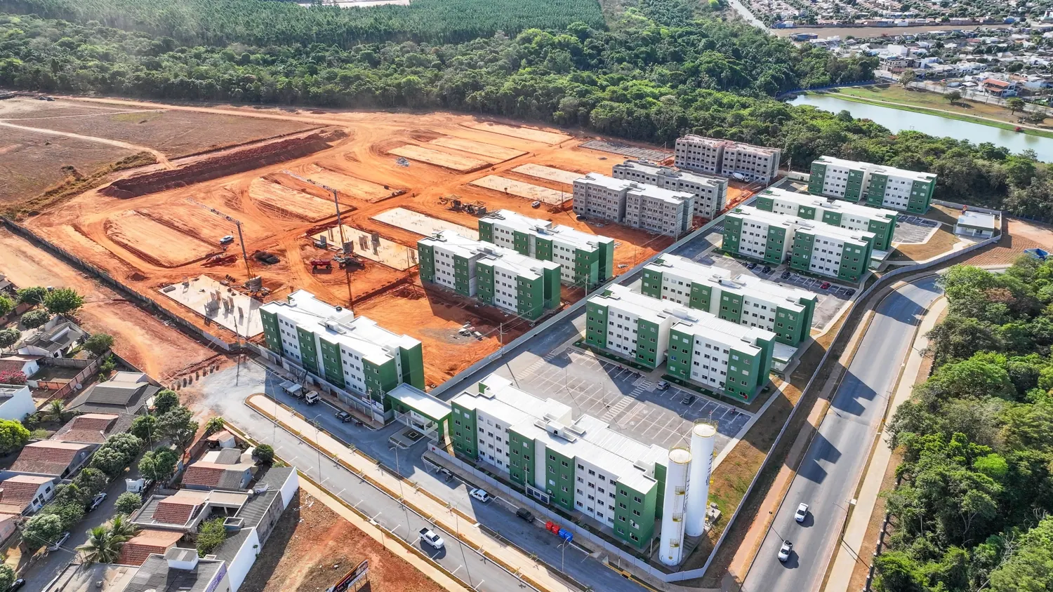 Vista aérea da obra executada