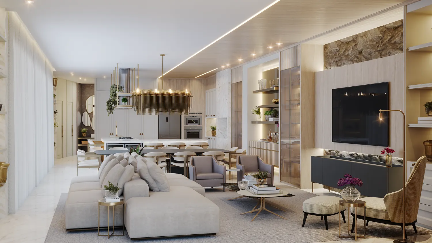 Render de espaço gourmet