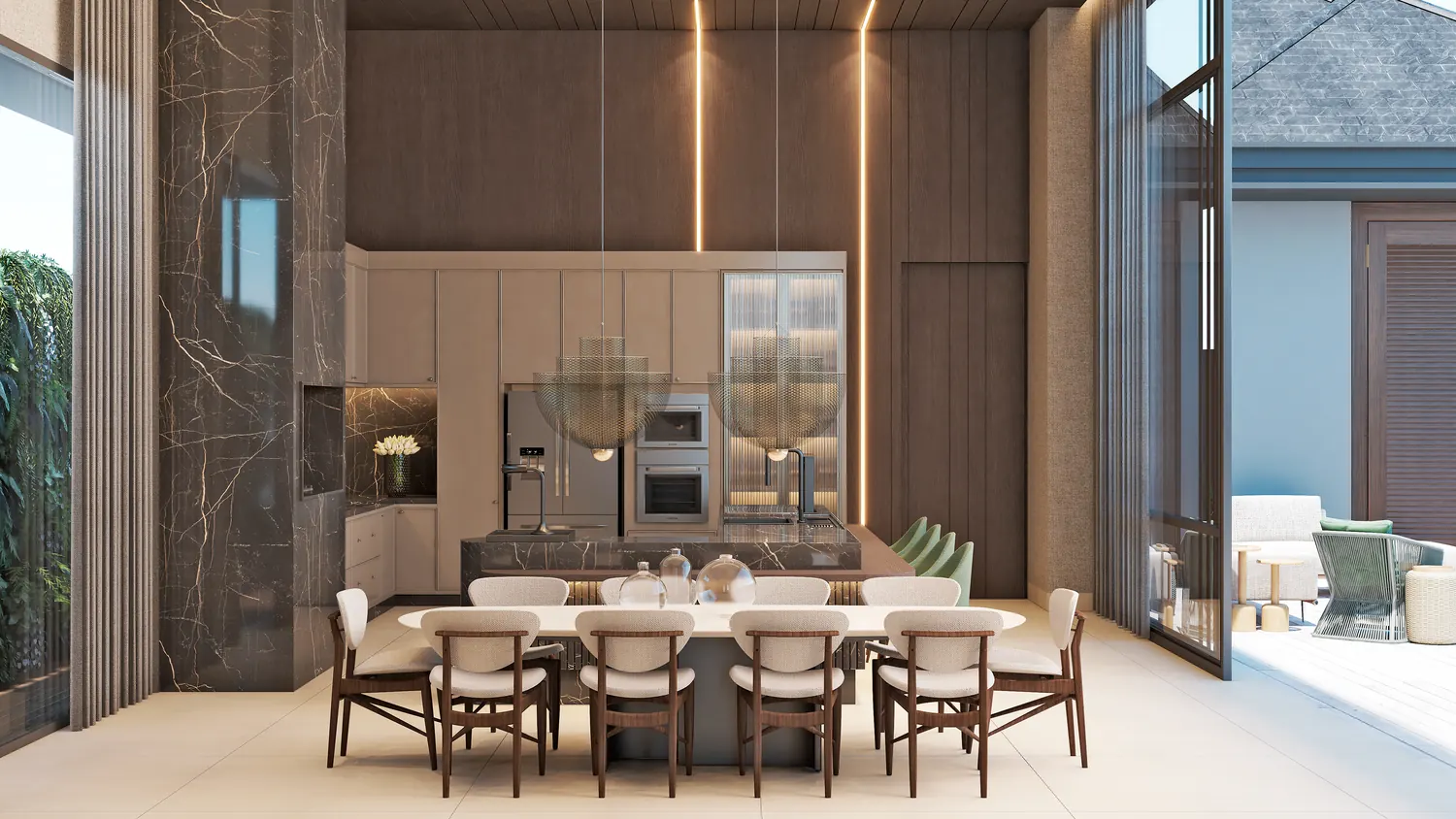 Render de espaço gourmet