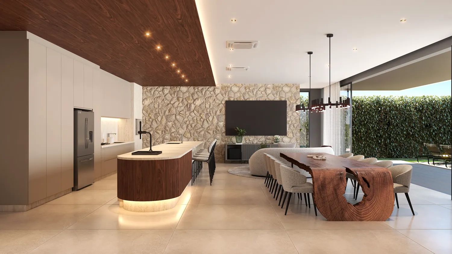 Render de espaço gourmet